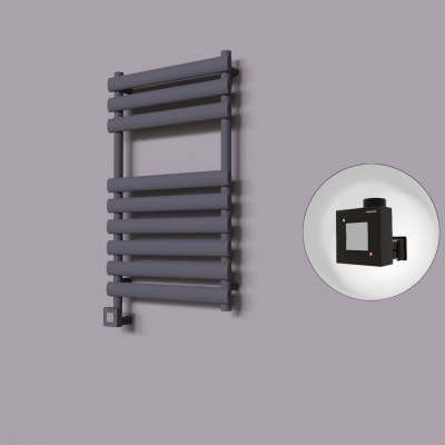 Radiva - Volga Dekoratif Elektrikli Havlupan 500x800 Koyu Antrasit (KTX1 Termostat) 300W (1)