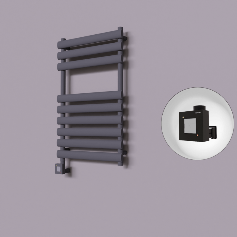 Volga Dekoratif Elektrikli Havlupan 500x800 Koyu Antrasit (KTX1 Termostat) 300W - 1VOL05000800B6TEB030