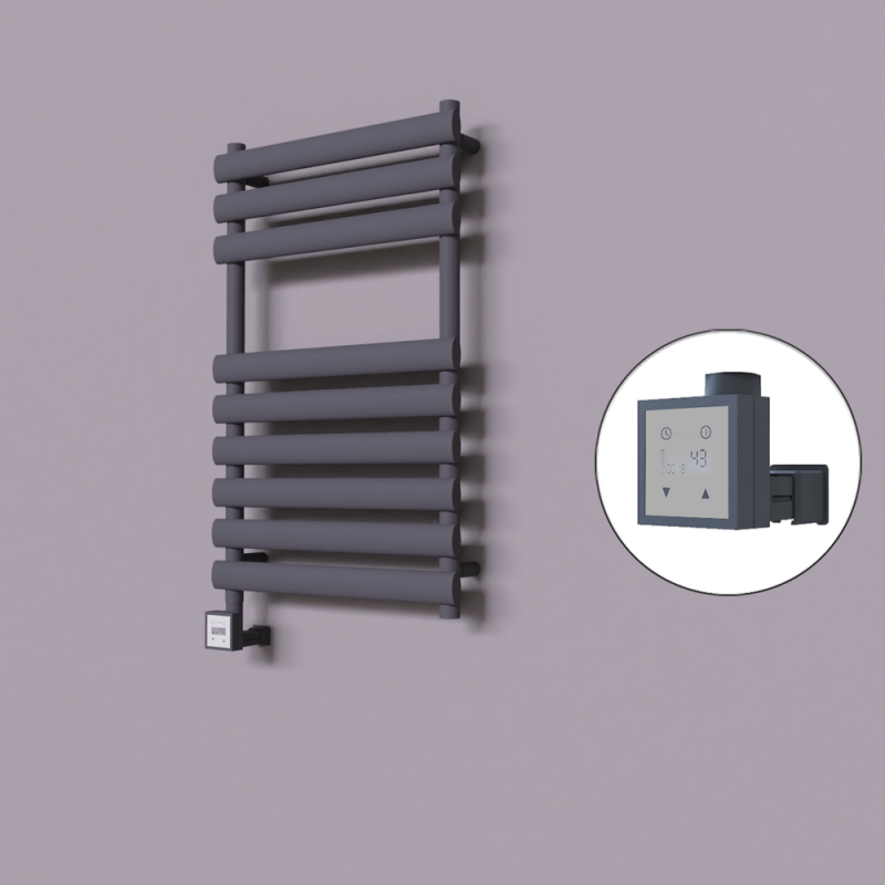 Volga Dekoratif Elektrikli Havlupan 500x800 Koyu Antrasit (KTX3 Termostat) 300W - 1VOL05000800B6TE7030