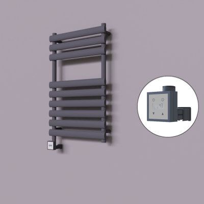 Radiva - Volga Dekoratif Elektrikli Havlupan 500x800 Koyu Antrasit (KTX3 Termostat) 300W
