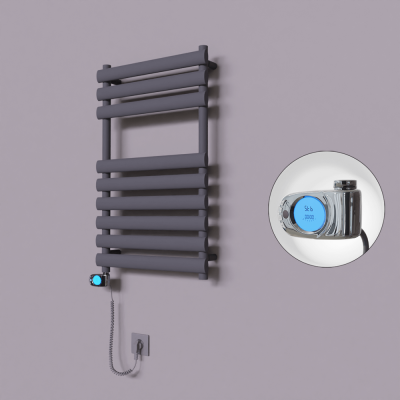 Radiva - Volga Dekoratif Elektrikli Havlupan 500x800 Koyu Antrasit (Musa Termostat) 300W (1)