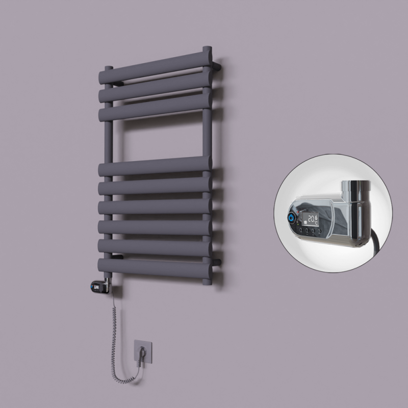 Volga Dekoratif Elektrikli Havlupan 500x800 Koyu Antrasit (Thesis Termostat) 300W - 1VOL05000800B6TE2030