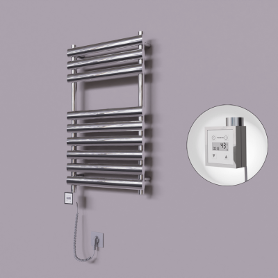 Radiva - Volga Dekoratif Elektrikli Havlupan 500x800 Krom (KTX3 Termostat) 200W Spiral Kablolu (1)