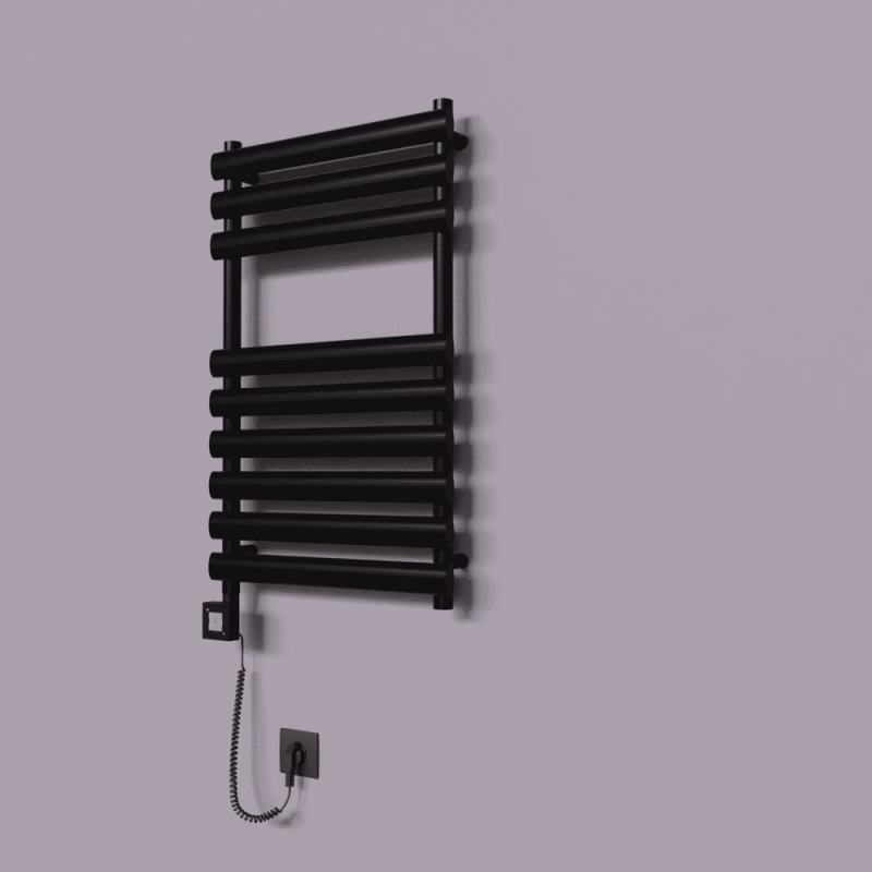 Volga Dekoratif Elektrikli Havlupan 500x800 Siyah (KTX1 Termostat) 300W Spiral Kablolu - 1VOL05000800B3TEB030-K