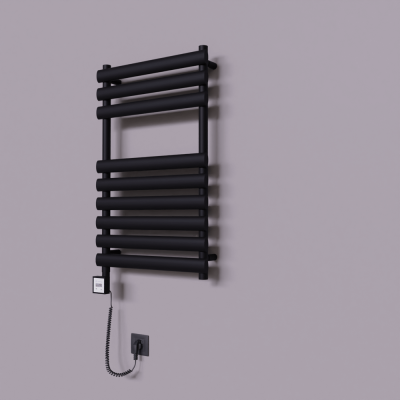 Radiva - Volga Dekoratif Elektrikli Havlupan 500x800 Siyah (KTX3 Termostat) 300W Spiral Kablolu (1)