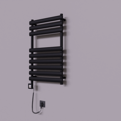 Radiva - Volga Dekoratif Elektrikli Havlupan 500x800 Siyah (KTX4 Termostat) 300W Spiral Kablolu (1)