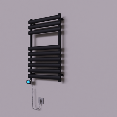 Radiva - Volga Dekoratif Elektrikli Havlupan 500x800 Siyah (Musa Termostat) 300W