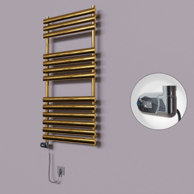 Radiva - Volga Dekoratif Elektrikli Havlupan 600x1200 Altın (Thesis Termostat) 300W (1)