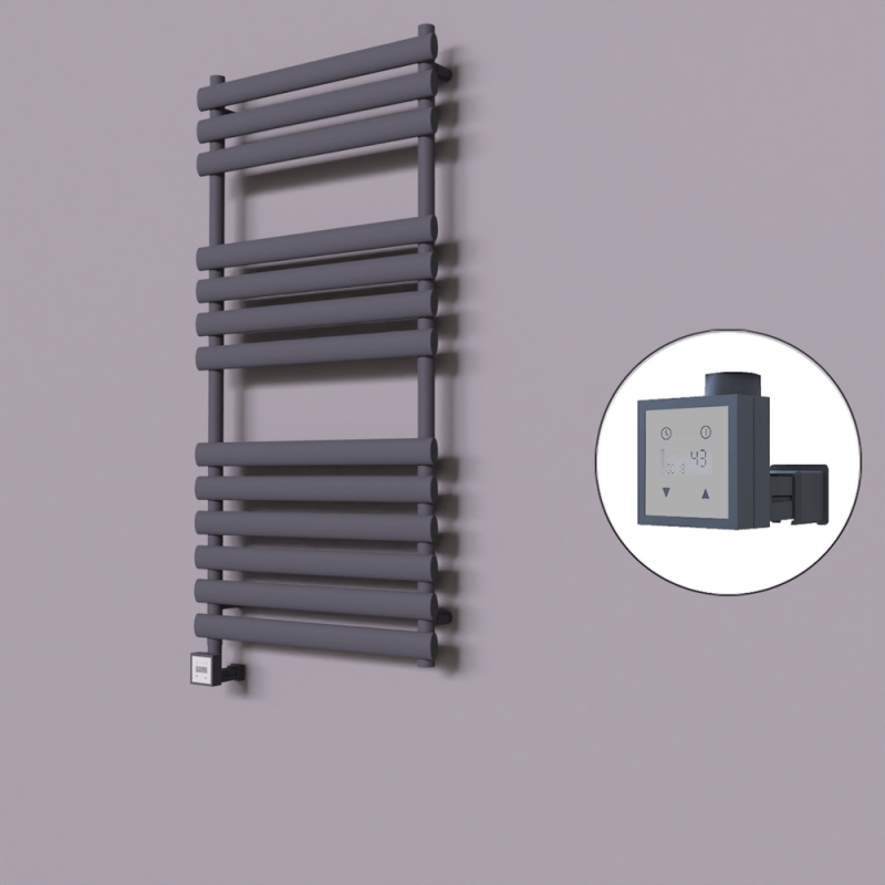 Volga Dekoratif Elektrikli Havlupan 600x1200 Koyu Antrasit (KTX3 Termostat) 600W - 1VOL06001200B6TE7060