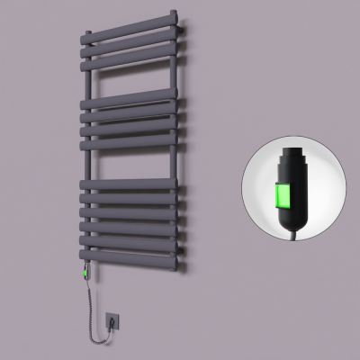 Radiva - Volga Dekoratif Elektrikli Havlupan 600x1200 Koyu Antrasit (On/Off Düğmeli) 600W