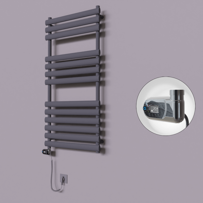 Volga Dekoratif Elektrikli Havlupan 600x1200 Koyu Antrasit (Thesis Termostat) 600W - 1VOL06001200B6TE2060