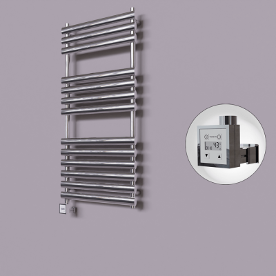 Radiva - Volga Dekoratif Elektrikli Havlupan 600x1200 Krom (KTX3 Termostat) 300W