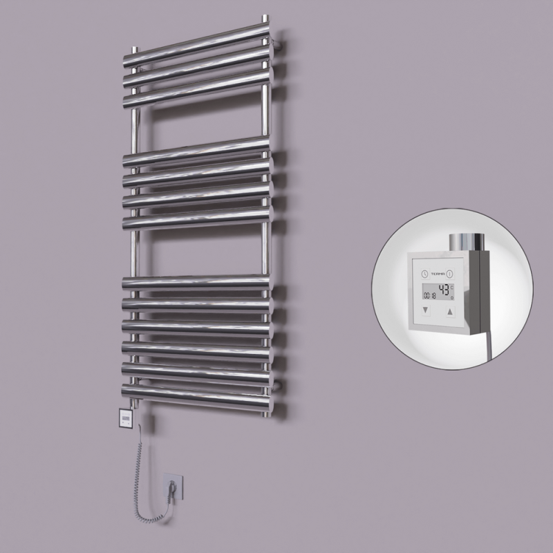 Volga Dekoratif Elektrikli Havlupan 600x1200 Krom (KTX3 Termostat) 300W Spiral Kablolu - 1VOL06001200K1PE7030-K