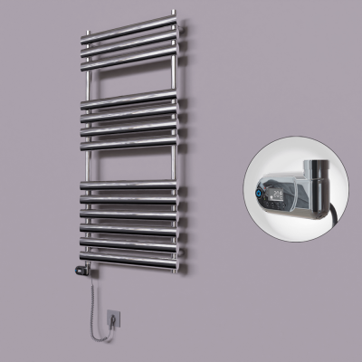 Radiva - Volga Dekoratif Elektrikli Havlupan 600x1200 Krom (Thesis Termostat) 300W