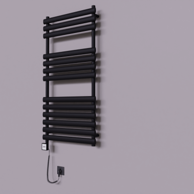 Radiva - Volga Dekoratif Elektrikli Havlupan 600x1200 Siyah (KTX3 Termostat) 600W Spiral Kablolu (1)