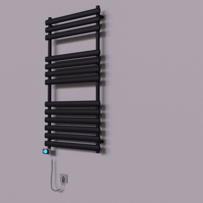 Radiva - Volga Dekoratif Elektrikli Havlupan 600x1200 Siyah (Musa Termostat) 600W (1)