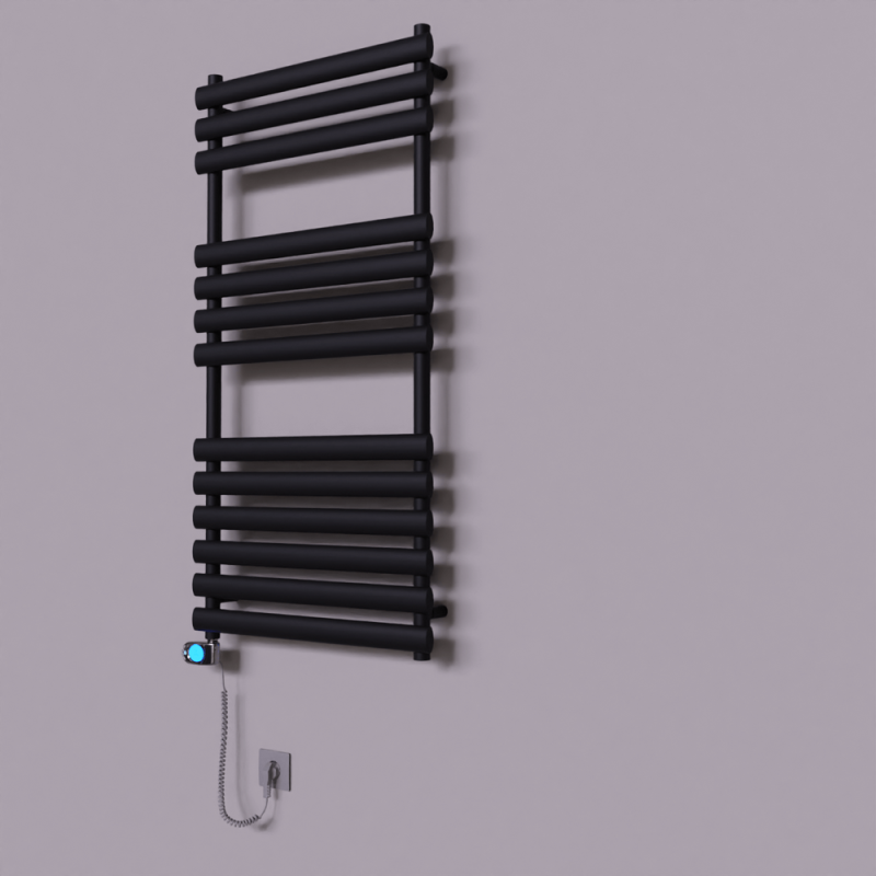 Volga Dekoratif Elektrikli Havlupan 600x1200 Siyah (Musa Termostat) 600W - 1VOL06001200B3TE3060