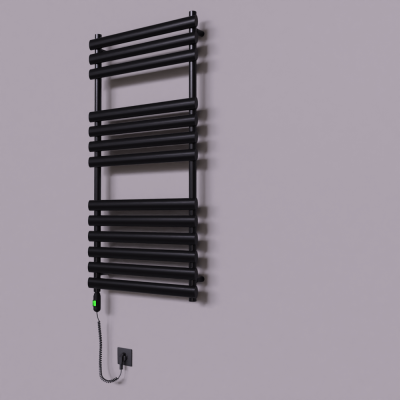 Radiva - Volga Dekoratif Elektrikli Havlupan 600x1200 Siyah (On/Off Düğmeli) 600W (1)