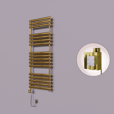 Radiva - Volga Dekoratif Elektrikli Havlupan 600x1600 Altın (KTX4 Termostat) 600W Spiral Kablolu