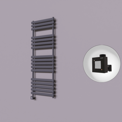 Radiva - Volga Dekoratif Elektrikli Havlupan 600x1600 Koyu Antrasit (KTX1 Termostat) 1000W (1)