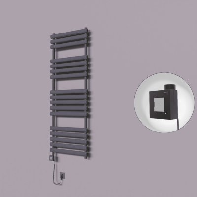 Radiva - Volga Dekoratif Elektrikli Havlupan 600x1600 Koyu Antrasit (KTX1 Termostat) 1000W Spiral Kablolu (1)