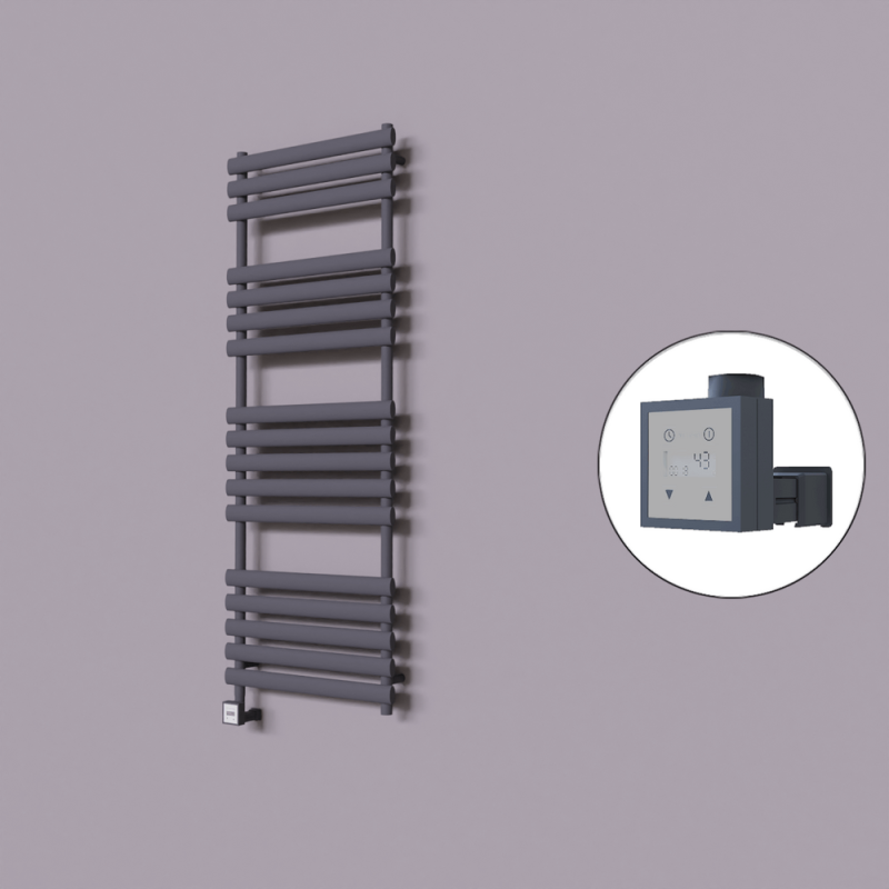 Volga Dekoratif Elektrikli Havlupan 600x1600 Koyu Antrasit (KTX3 Termostat) 1000W - 1VOL06001600B6TE7100