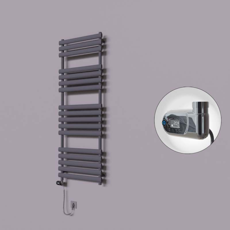 Volga Dekoratif Elektrikli Havlupan 600x1600 Koyu Antrasit (Thesis Termostat) 900W - 1VOL06001600B6TE2090