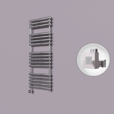 Radiva - Volga Dekoratif Elektrikli Havlupan 600x1600 Krom (KTX1 Termostat) 600W