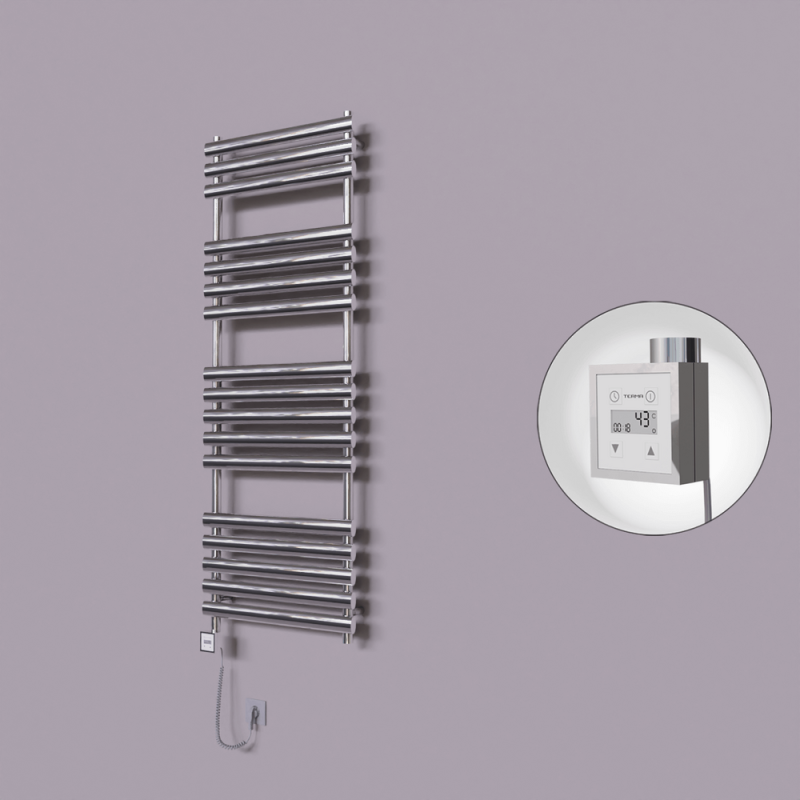 Volga Dekoratif Elektrikli Havlupan 600x1600 Krom (KTX3 Termostat) 600W Spiral Kablolu - 1VOL06001600K1PE7060-K