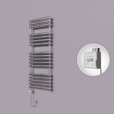 Radiva - Volga Dekoratif Elektrikli Havlupan 600x1600 Krom (KTX3 Termostat) 600W Spiral Kablolu