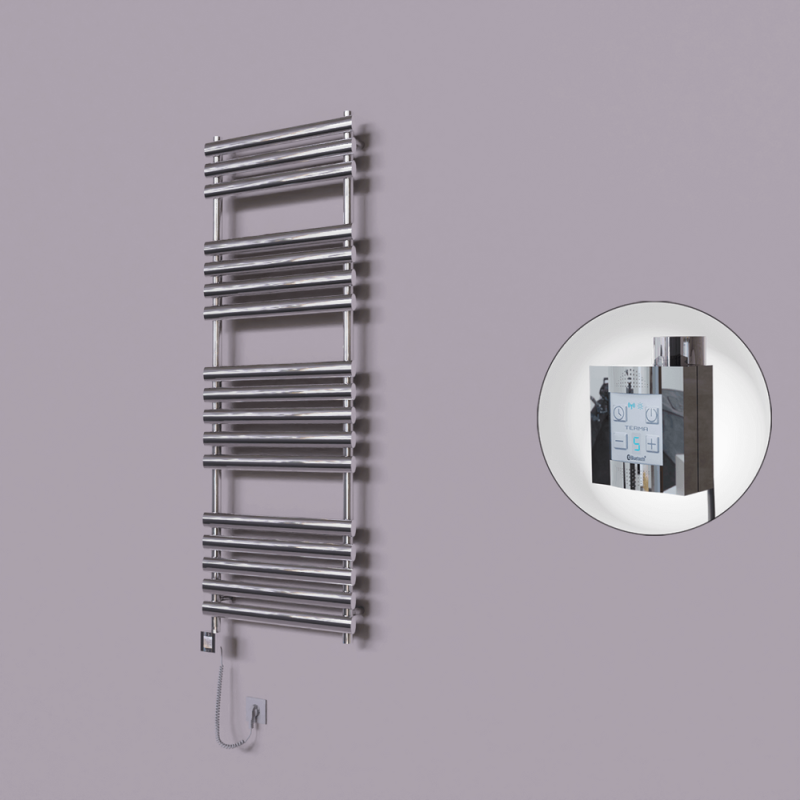 Volga Dekoratif Elektrikli Havlupan 600x1600 Krom (KTX4 Termostat) 600W Spiral Kablolu - 1VOL06001600K1PEC060-K