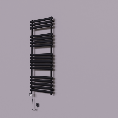 Radiva - Volga Dekoratif Elektrikli Havlupan 600x1600 Siyah (KTX3 Termostat) 1000W Spiral Kablolu