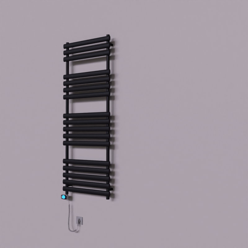 Volga Dekoratif Elektrikli Havlupan 600x1600 Siyah (Musa Termostat) 900W - 1VOL06001600B3TE3090