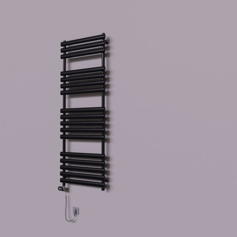 Volga Dekoratif Elektrikli Havlupan 600x1600 Siyah (Thesis Termostat) 900W - 1VOL06001600B3TE2090