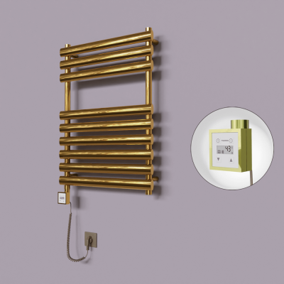 Radiva - Volga Dekoratif Elektrikli Havlupan 600x800 Altın (KTX3 Termostat) 300W Spiral Kablolu