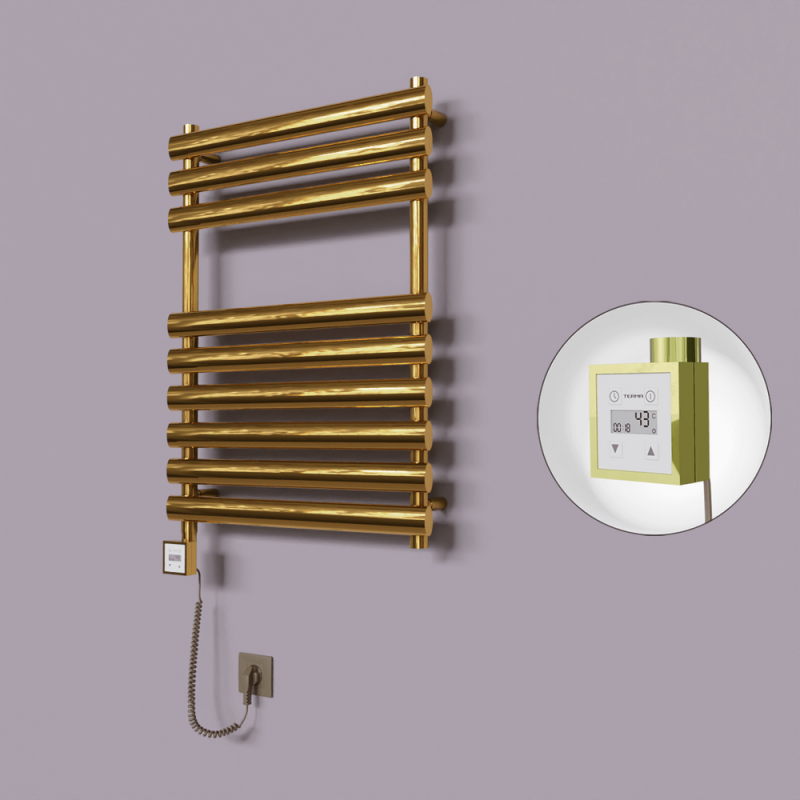 Volga Dekoratif Elektrikli Havlupan 600x800 Altın (KTX3 Termostat) 300W Spiral Kablolu - 1VOL06000800K2PE7030-K