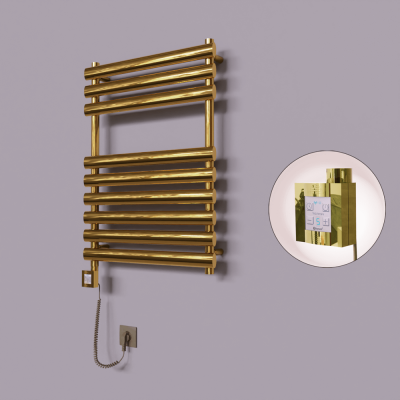 Radiva - Volga Dekoratif Elektrikli Havlupan 600x800 Altın (KTX4 Termostat) 300W Spiral Kablolu (1)