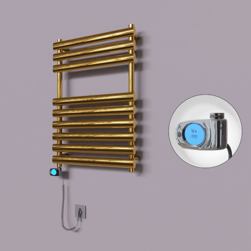 Volga Dekoratif Elektrikli Havlupan 600x800 Altın (Musa Termostat) 300W - 1VOL06000800K2PE3030