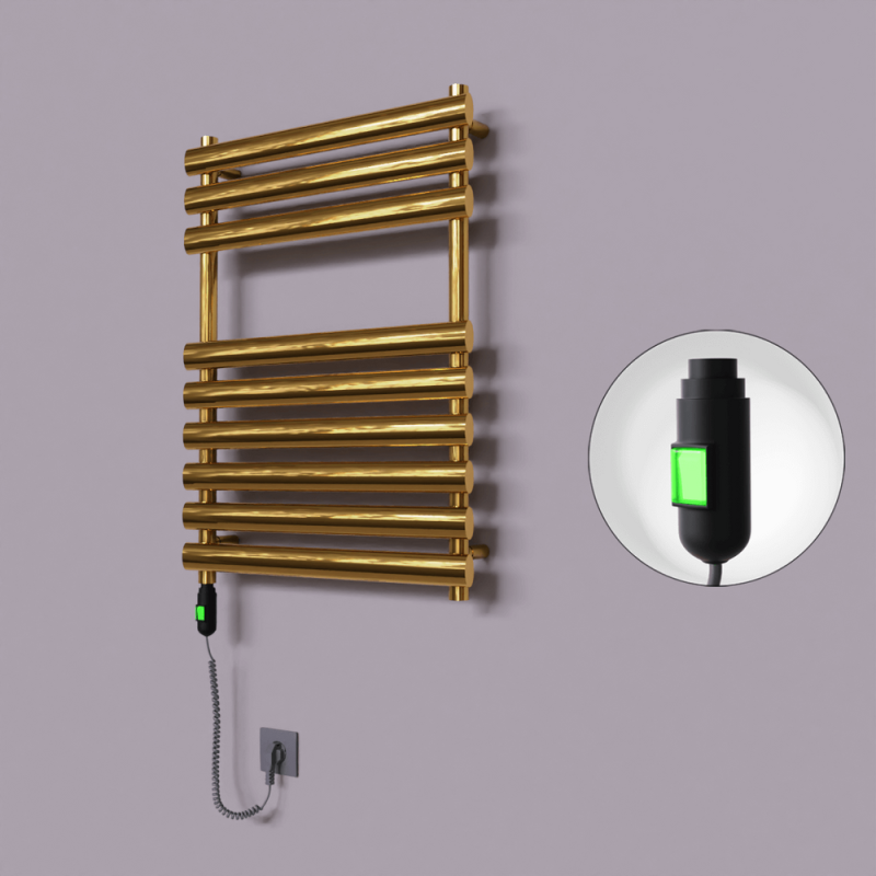 Volga Dekoratif Elektrikli Havlupan 600x800 Altın (On/Off Düğmeli) 300W - 1VOL06000800K2PE1030