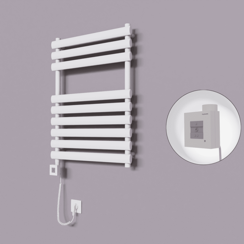 Volga Dekoratif Elektrikli Havlupan 600x800 Beyaz (KTX1 Termostat) 600W Spiral Kablolu - 1VOL06000800B1TEB060-K