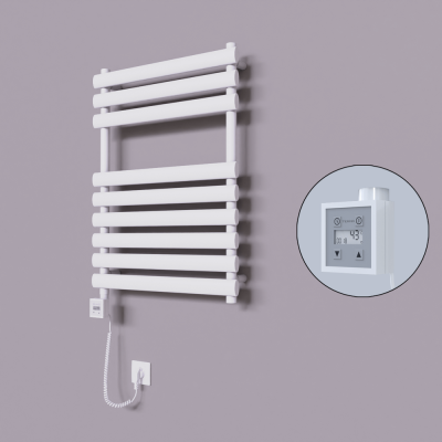 Radiva - Volga Dekoratif Elektrikli Havlupan 600x800 Beyaz (KTX3 Termostat) 600W Spiral Kablolu