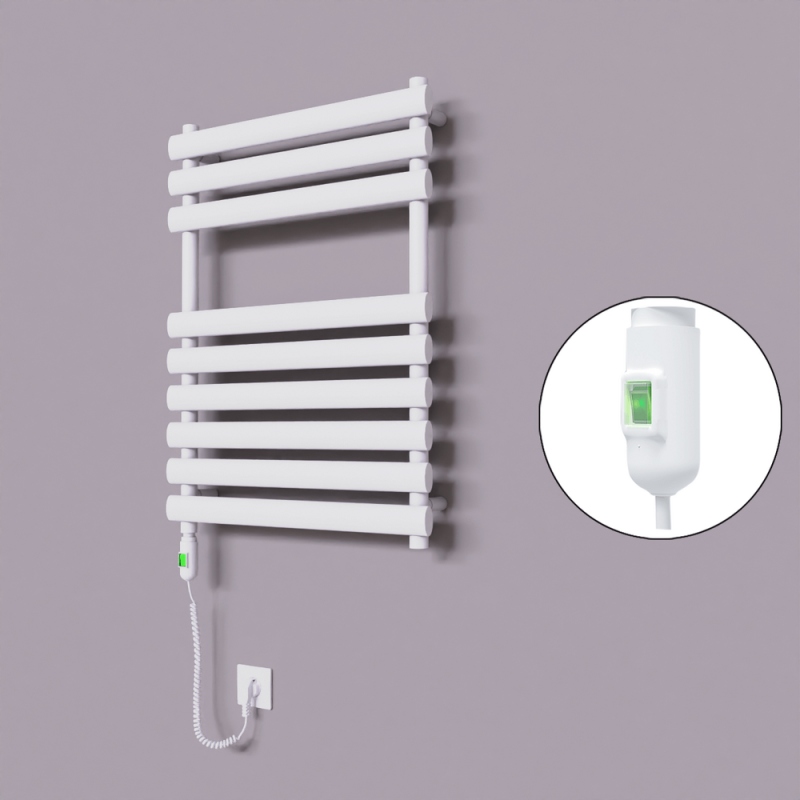 Volga Dekoratif Elektrikli Havlupan 600x800 Beyaz (On/Off Düğmeli) 600W - 1VOL06000800B1TE1060