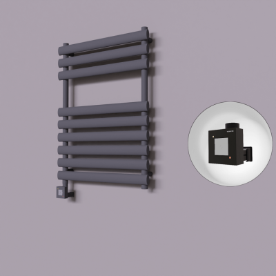 Radiva - Volga Dekoratif Elektrikli Havlupan 600x800 Koyu Antrasit (KTX1 Termostat) 600W (1)