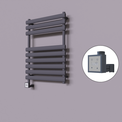 Radiva - Volga Dekoratif Elektrikli Havlupan 600x800 Koyu Antrasit (KTX3 Termostat) 600W (1)