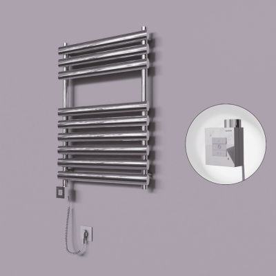 Radiva - Volga Dekoratif Elektrikli Havlupan 600x800 Krom (KTX1 Termostat) 300W Spiral Kablolu (1)