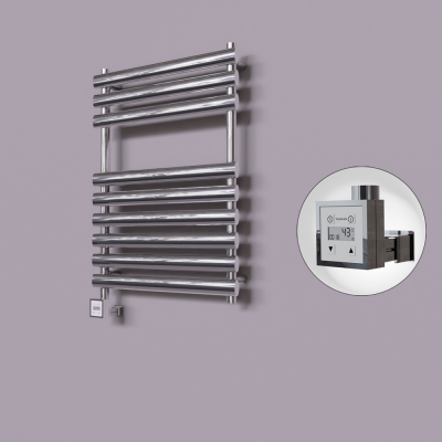 Radiva - Volga Dekoratif Elektrikli Havlupan 600x800 Krom (KTX3 Termostat) 300W (1)