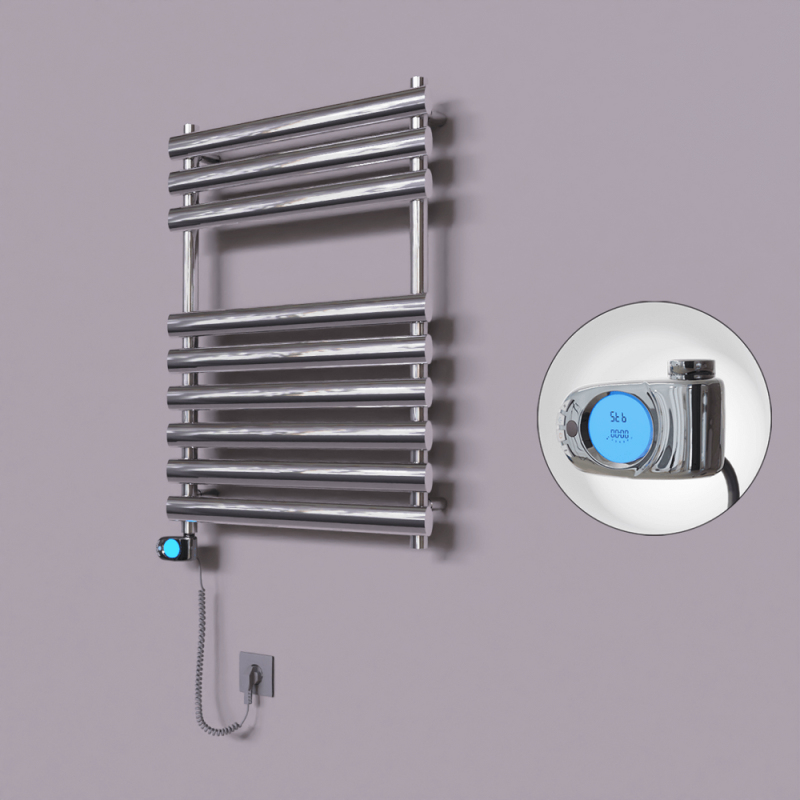 Volga Dekoratif Elektrikli Havlupan 600x800 Krom (Musa Termostat) 300W - 1VOL06000800K1PE3030