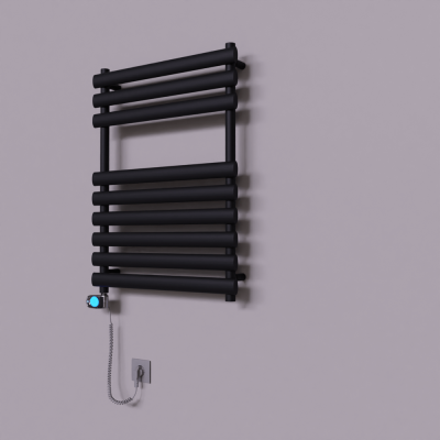 Radiva - Volga Dekoratif Elektrikli Havlupan 600x800 Siyah (Musa Termostat) 600W