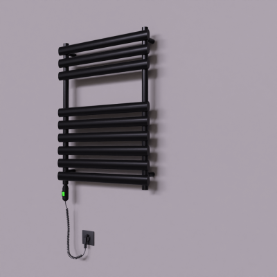 Radiva - Volga Dekoratif Elektrikli Havlupan 600x800 Siyah (On/Off Düğmeli) 600W (1)