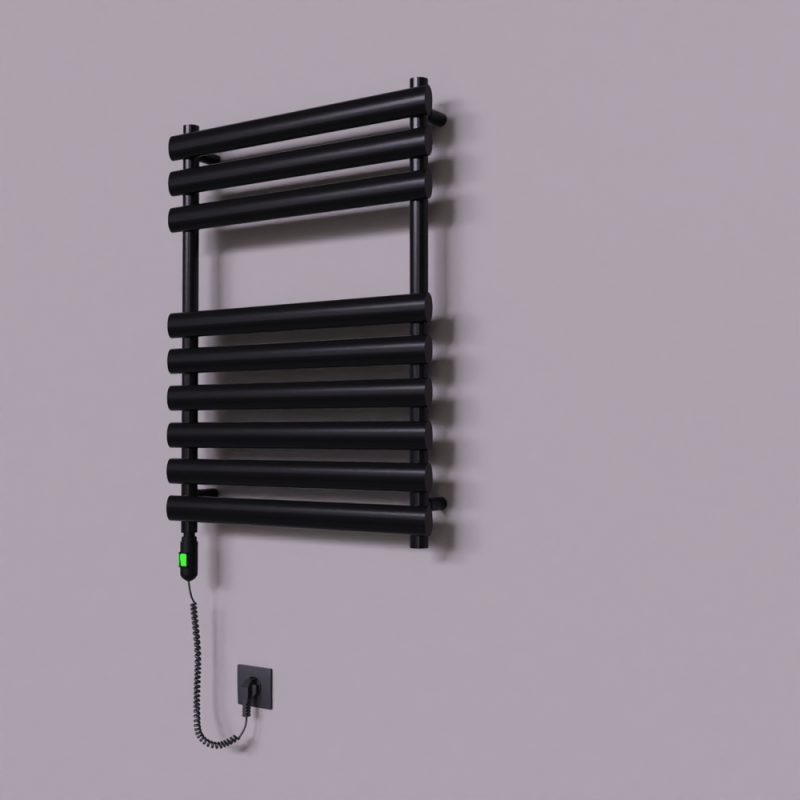 Volga Dekoratif Elektrikli Havlupan 600x800 Siyah (On/Off Düğmeli) 600W - 1VOL06000800B3TE1060